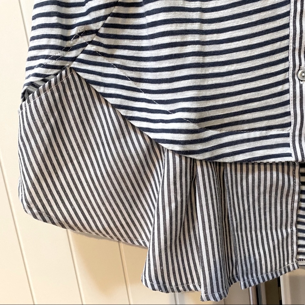 Meadow Rue Striped Button Down Tank Top - Picture 4 of 5